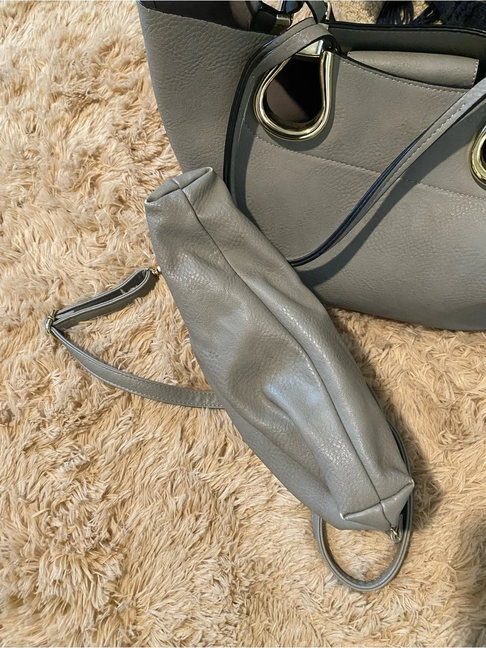 Imoshion Gray Tote w/Gold Accent + bonus bag